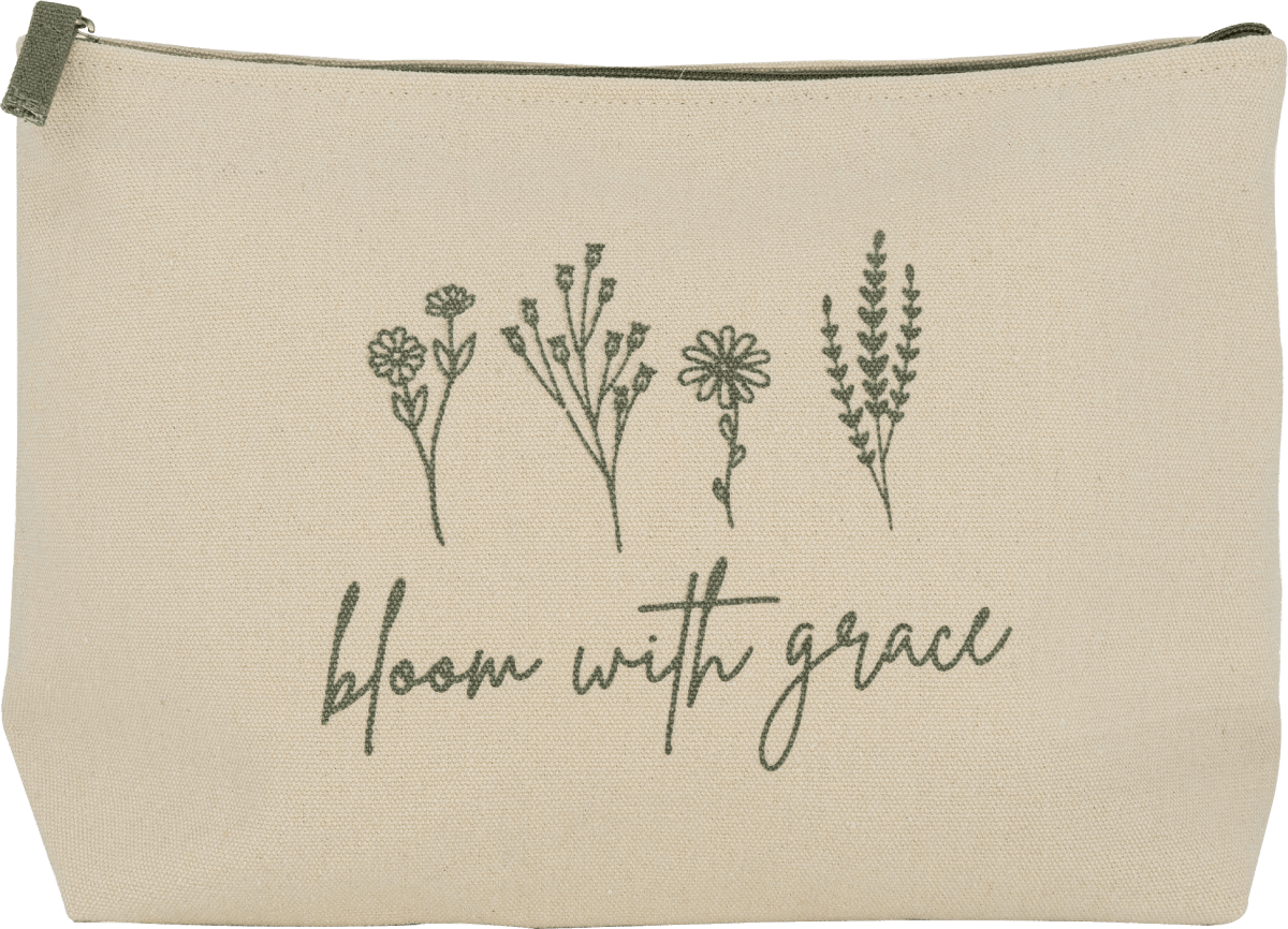Kulturbeutel creme Blumen \bloom with grace\