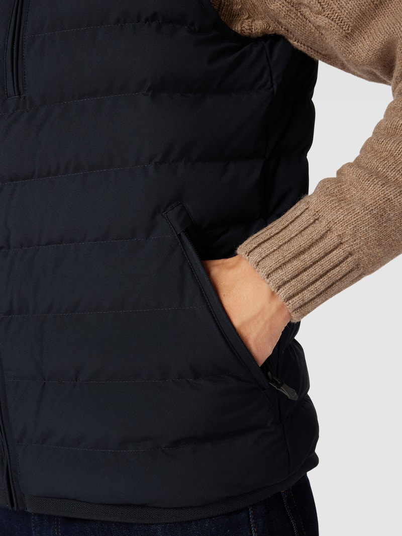 Steppweste mit Label-Detail in marineblau