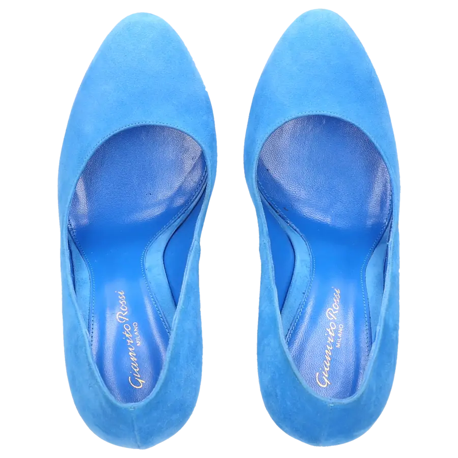Gianvito Rossi - Plateaupumps Veloursleder blau - blau