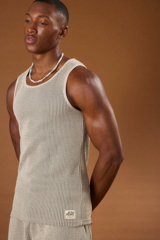 Strukturiertes Muscle-Fit Tanktop
