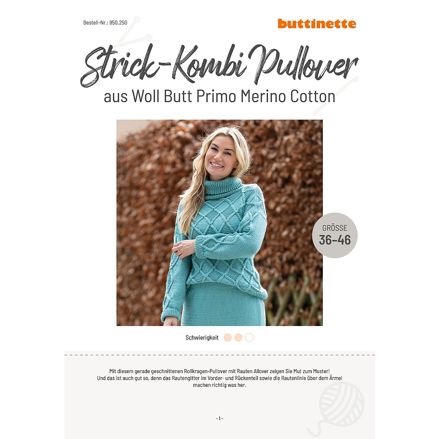 Strickanleitung – Strick-Kombi Pullover aus Woll Butt Primo Merino Cotton