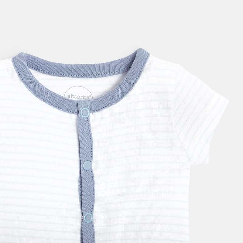 Combishort bébé garçon en coton bio turquoise Absorba