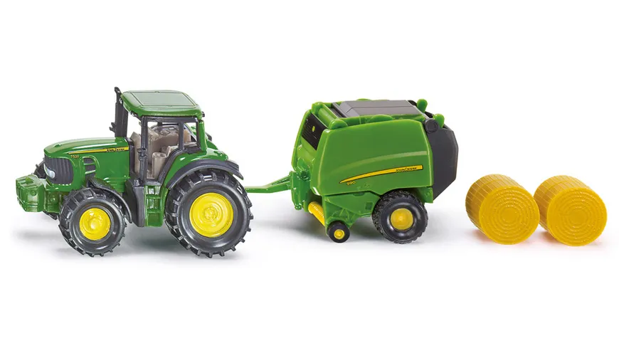 SIKU 1665 Super - John Deere Traktor mit Ballenpresse
