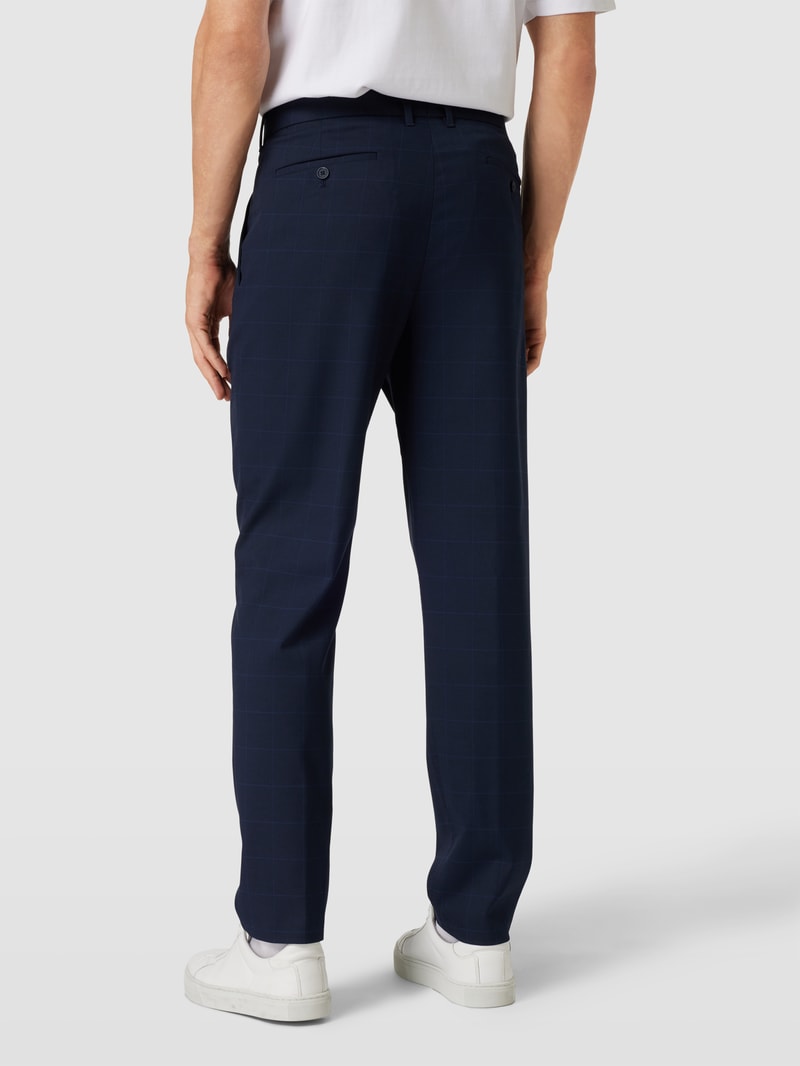 Anzughose mit Allover-Muster Modell 'Pure' in marineblau