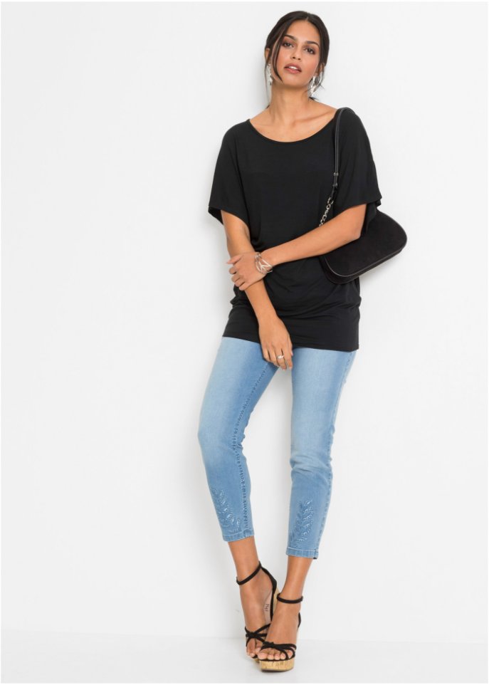Fledermausshirt mit Spitze