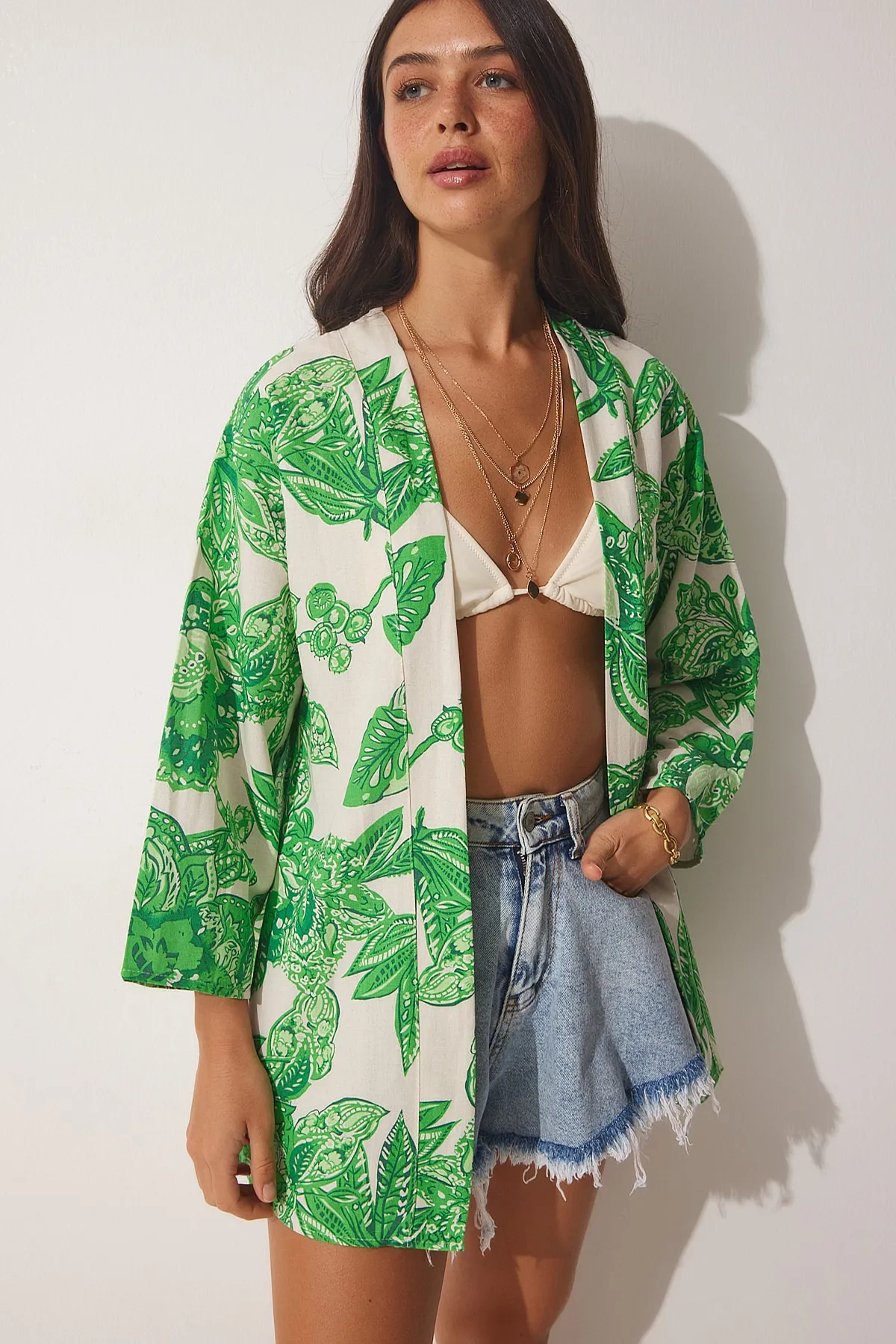 Happiness İstanbul  Kimono & Kaftan - Grün - Regular Fit