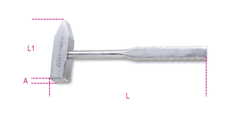 Martello da banco Beta 013700375 1370INOX, realizzato in acciaio inossidabile.