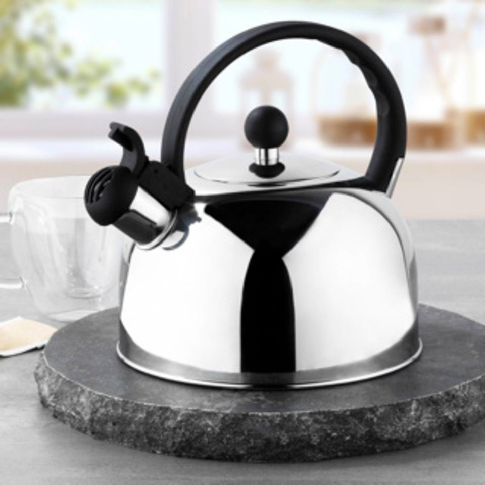 Haushalt International Wasserkessel Flötenkessel 2,5L induktionsgeeignet, (1-tlg)