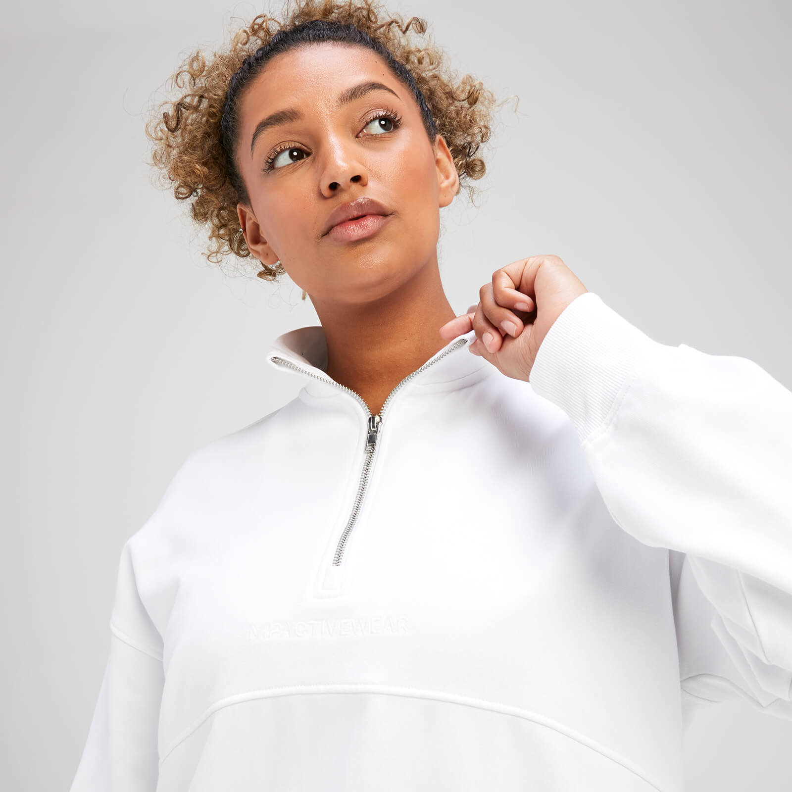 Sweat à fermeture éclair ¼ MP Rest Day pour femmes – Blanc