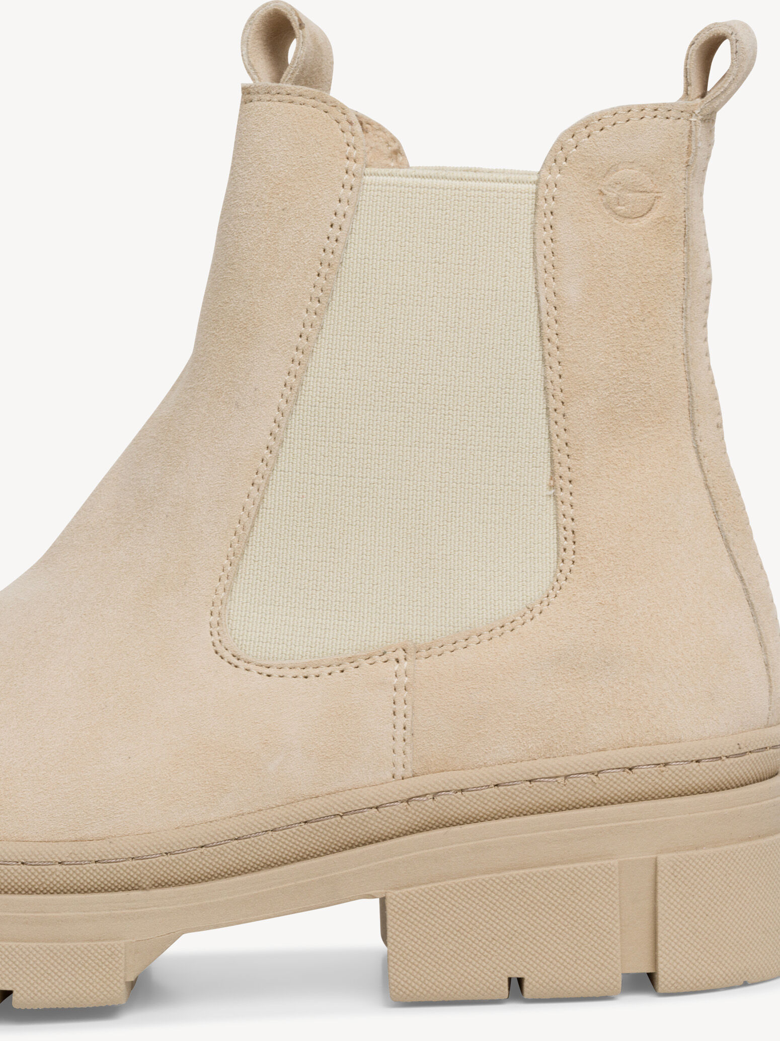 Bottine Chelsea en cuir - beige