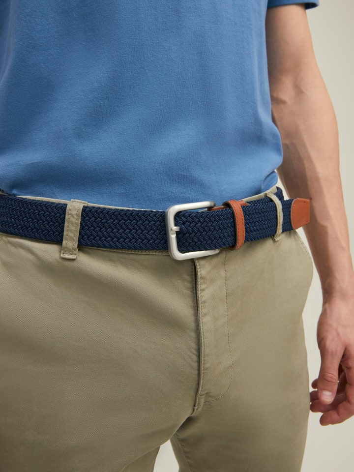 Jack & Jones Elastischer Stoff Gürtel Flecht Stretch Belt ohne Löcher JACSPRING in Navy günstig kaufen