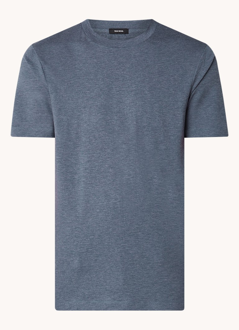 HUGO BOSS  P-Tessler T-shirt in wolblend met gemêleerd dessin