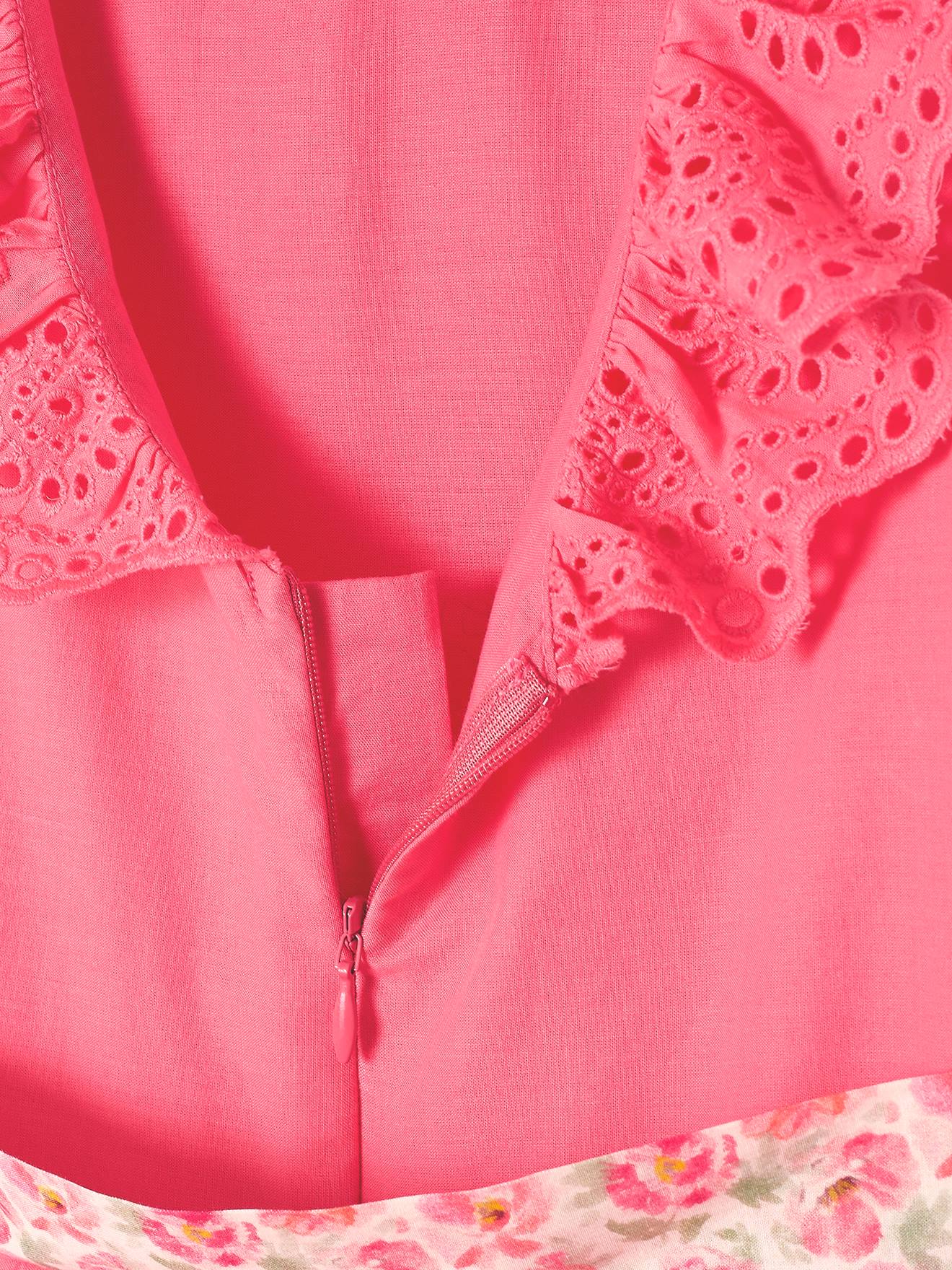 Robe de cérémonie détails broderie anglaise fille rose