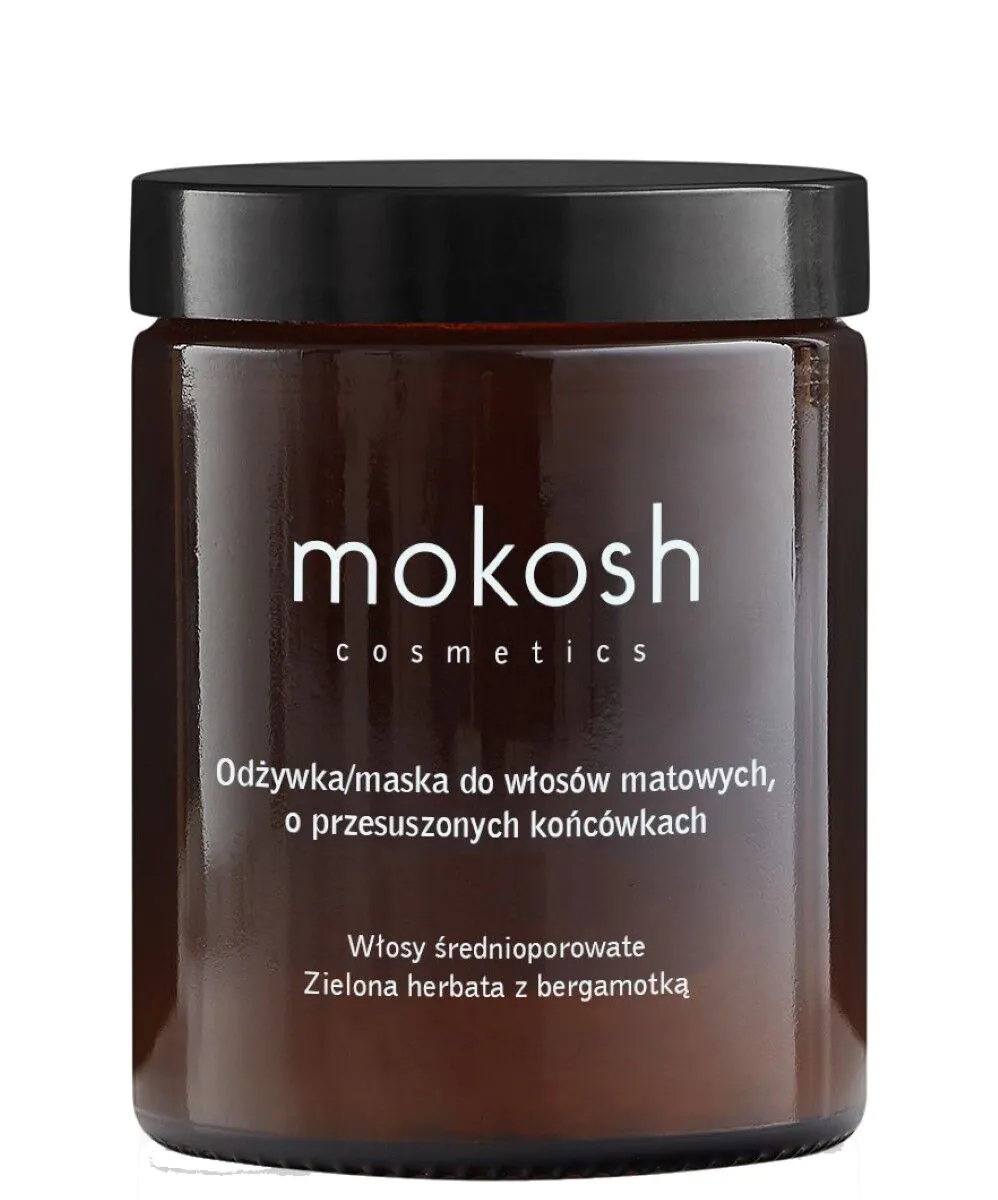 „Mokosh“ kondicionierius/kaukė nusilpusiems plaukams su sausais galiukais, žalioji arbata ir bergamotė (įskaitant