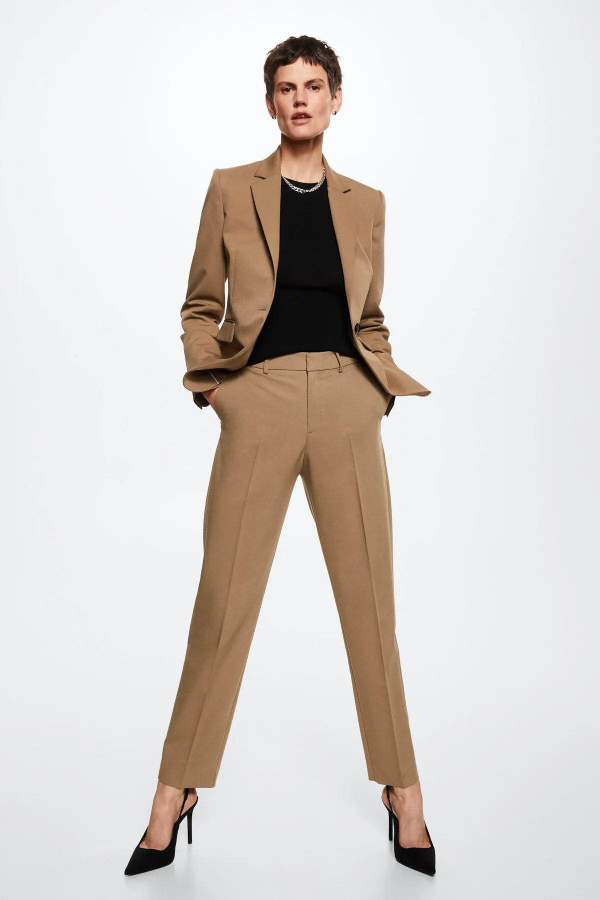 MANGO  37015132 Hosen und Leggings Mittelbraun