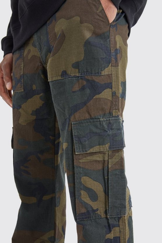 Camouflage Hose mit geradem Bein