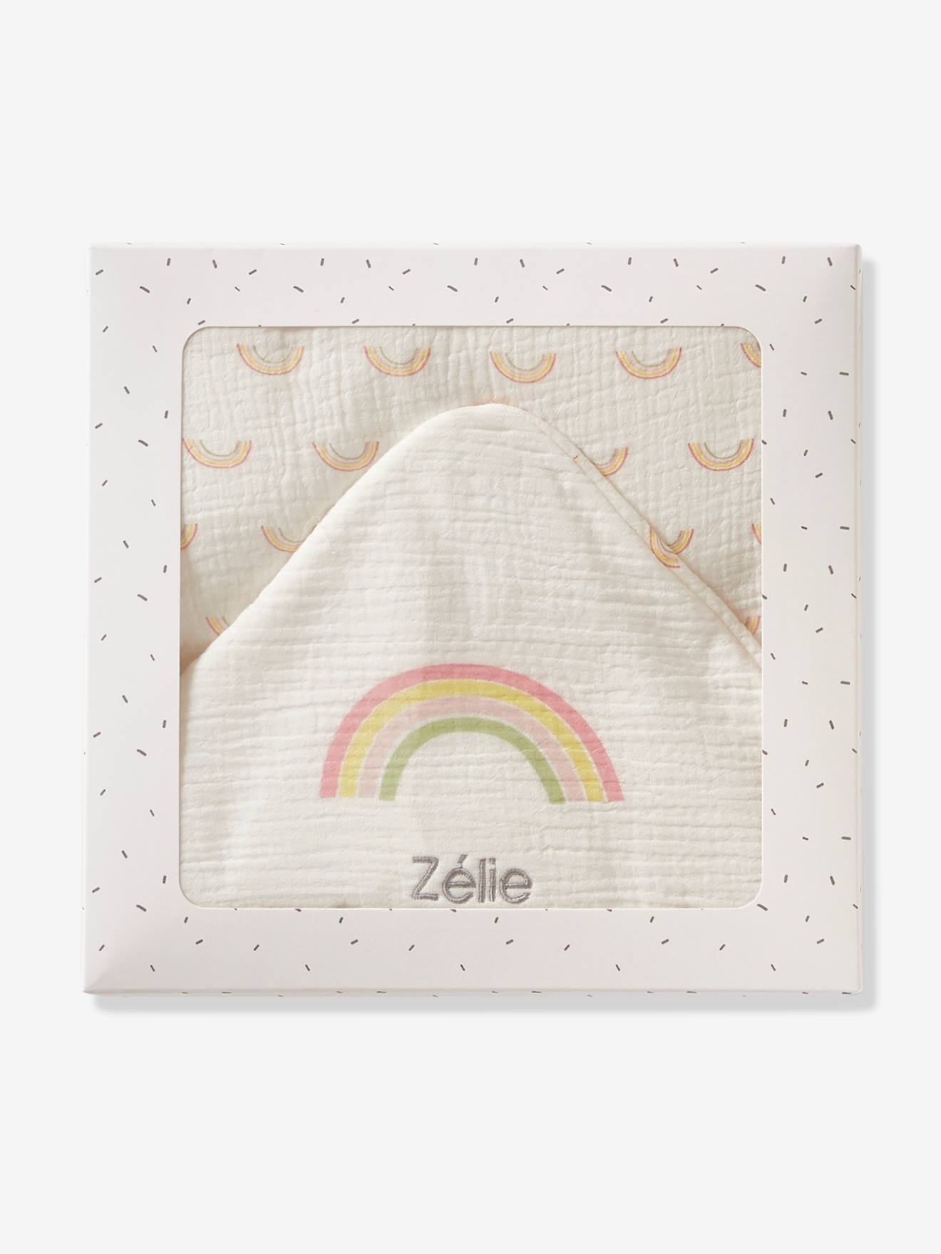 Cape de bain Rainbow personnalisable blanc imprimé