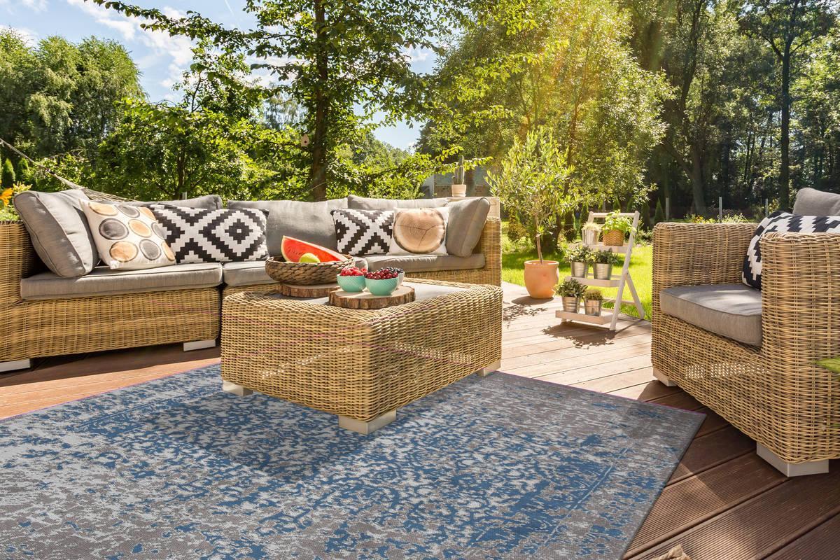 Kayoom Sunny 310 Beige / Blau 80cm x 150cm