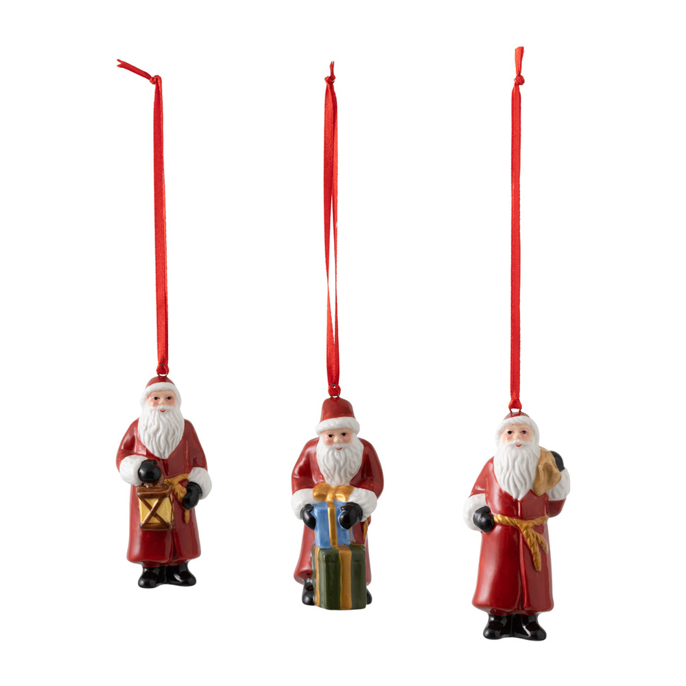 Villeroy & Boch Ornements Père Noël, ensemble 3p. Nostalgic Ornaments Décoration