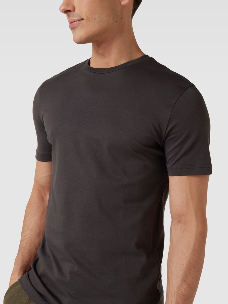 T-Shirt mit Rundhalsausschnitt in anthrazit