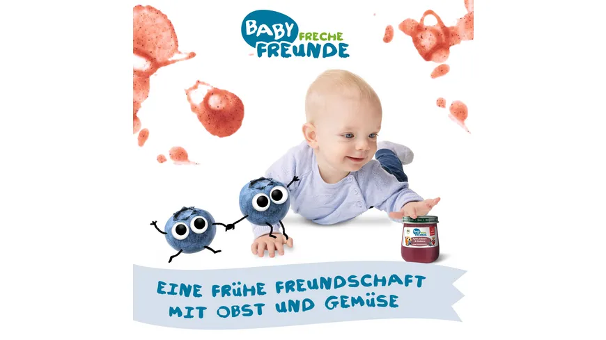 Freche Freunde Bio Gläschen Apfel, Erdbeere & Blaubeere 120 g