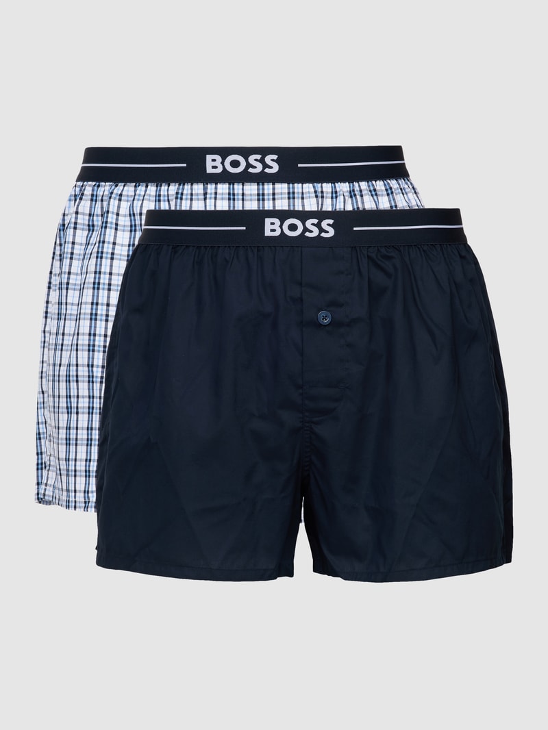 Boxershorts mit Label-Detail im 2er-Pack in dunkelblau