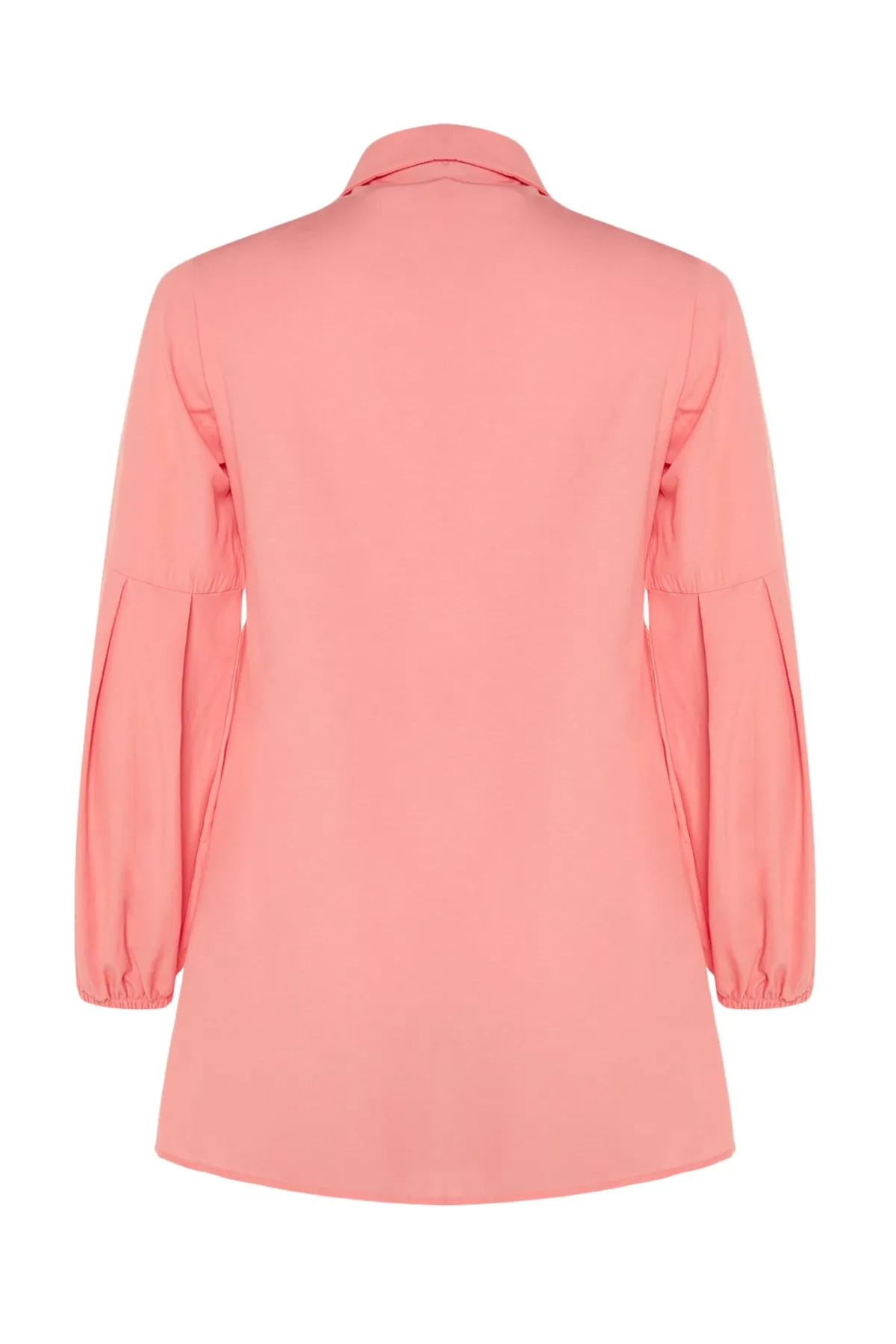 Trendyol Modest  Gewebte Baumwolltunika mit gerafftem Kragen und getrockneten Rosenmuster TCTSS23UK00088