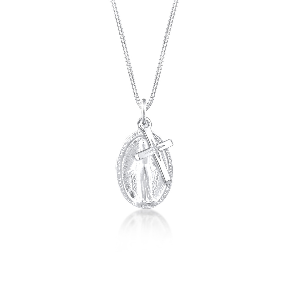 Elli Elli Collier Femmes Madone Croix Pendentif Spirituel en Argent Sterling 925 Bijoux