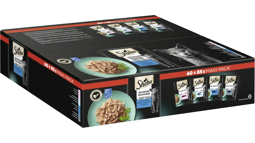 SHEBA® Maxi Pack Delikatesse in Gelee Fisch Variation 5100 g