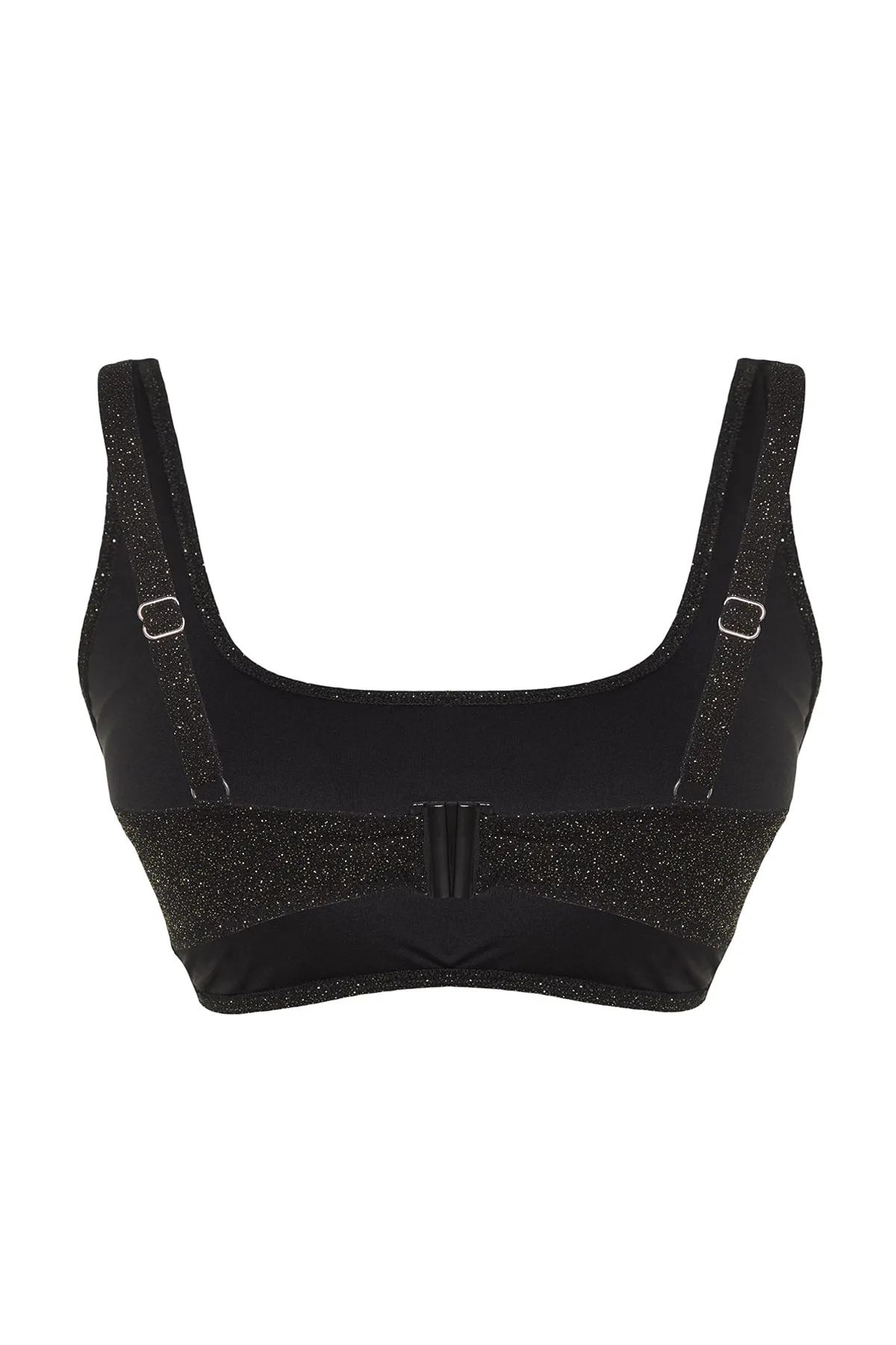 Trendyol Curve  Schwarzes Bralette-Bikinioberteil mit schlankmachendem Effekt aus Lurex-Stoff TBBSS23CT00010