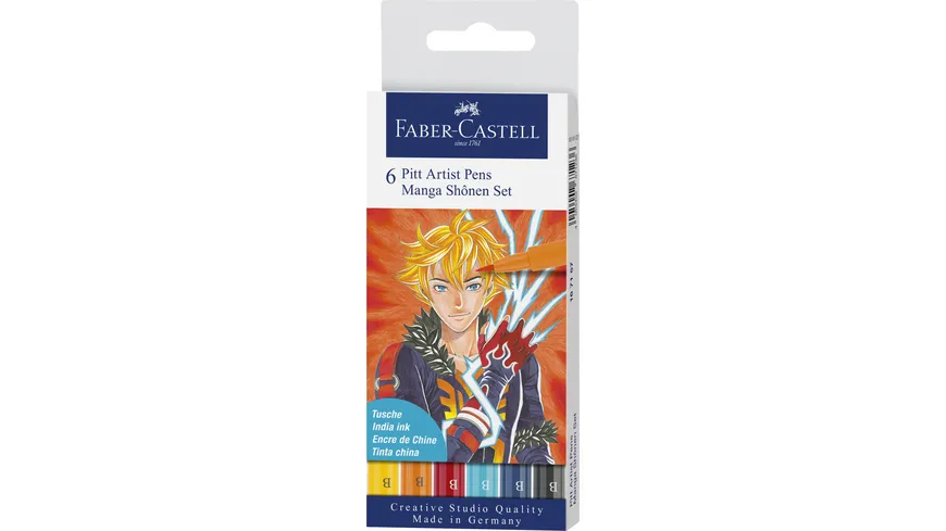 FABER-CASTELL  Tuschestift Pitt Artist Pen Manga Shônen 6x