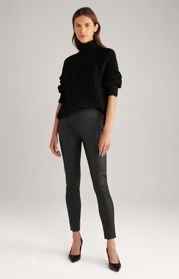 Leder-Jeggings in Schwarz