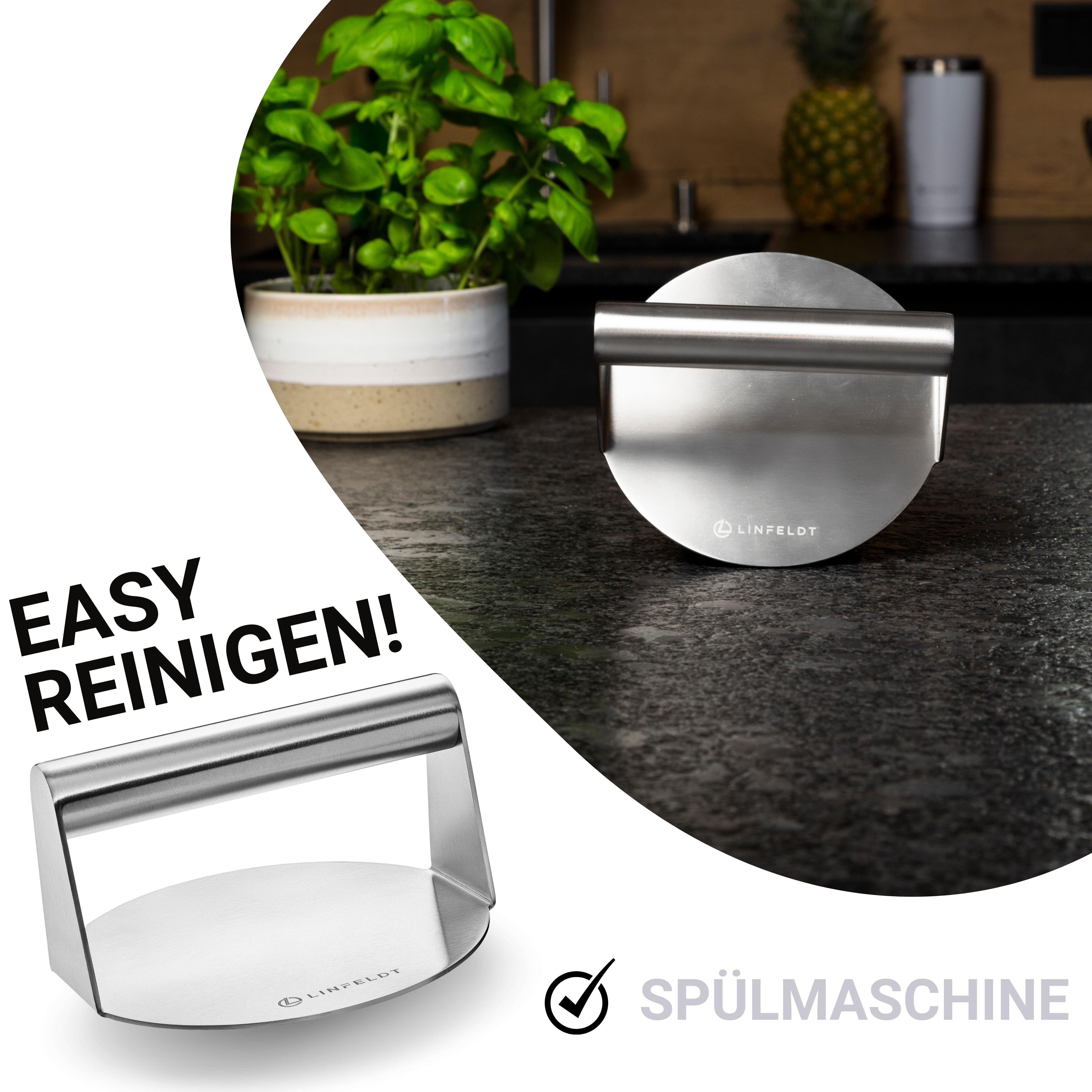 LINFELDT Burgerpresse Burger Smasher - PERFEKTE BURGER, Burger Press, Edelstahl