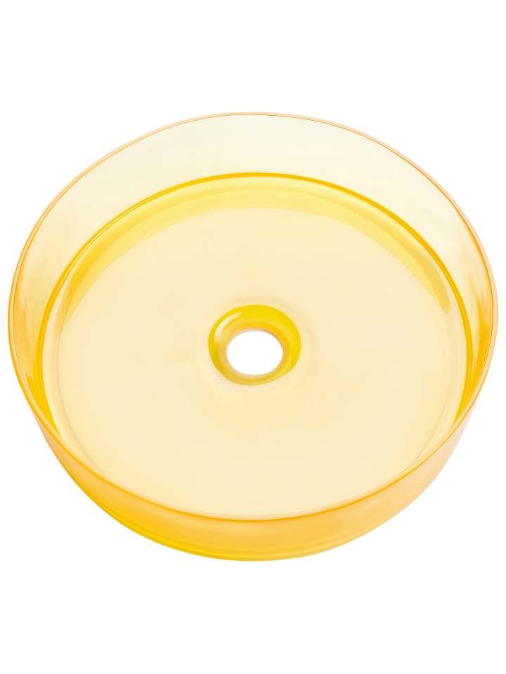 Beliani Waschbecken TOLOSA in Transparent/Gelb - (W) 36 x (H) 10 x (L) 36 cm günstig kaufen onesize