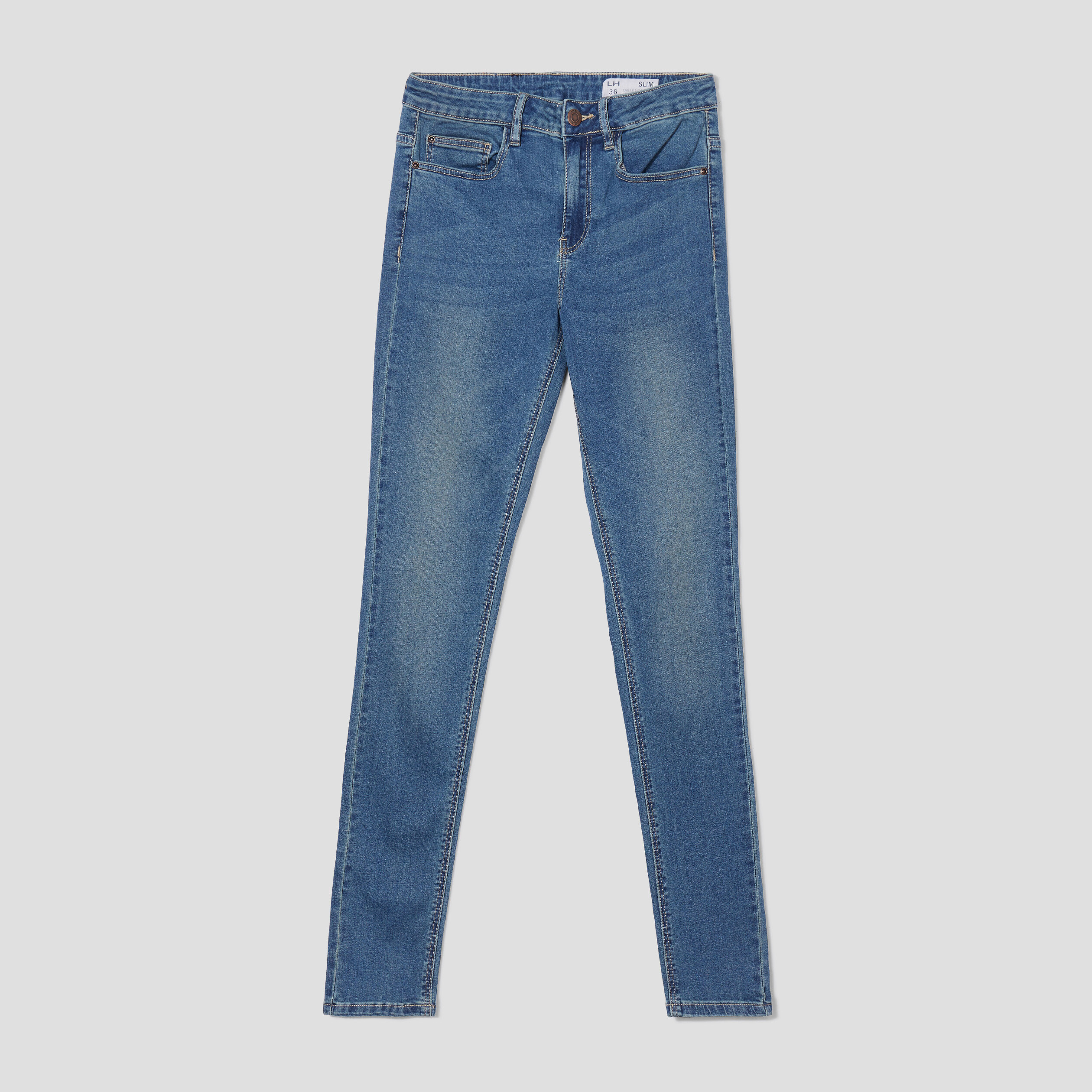 Jeans slim taille standard denim dirty femme | La Halle