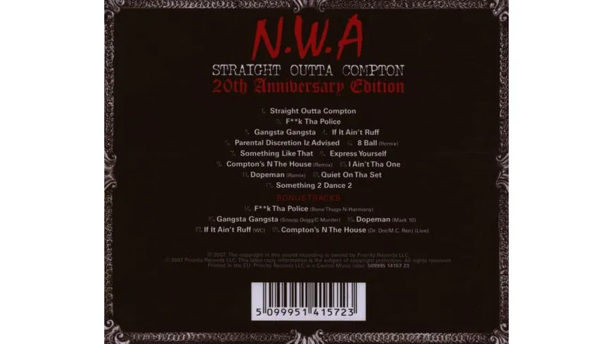 Straight Outta Compton (20th Anniversary Edition)