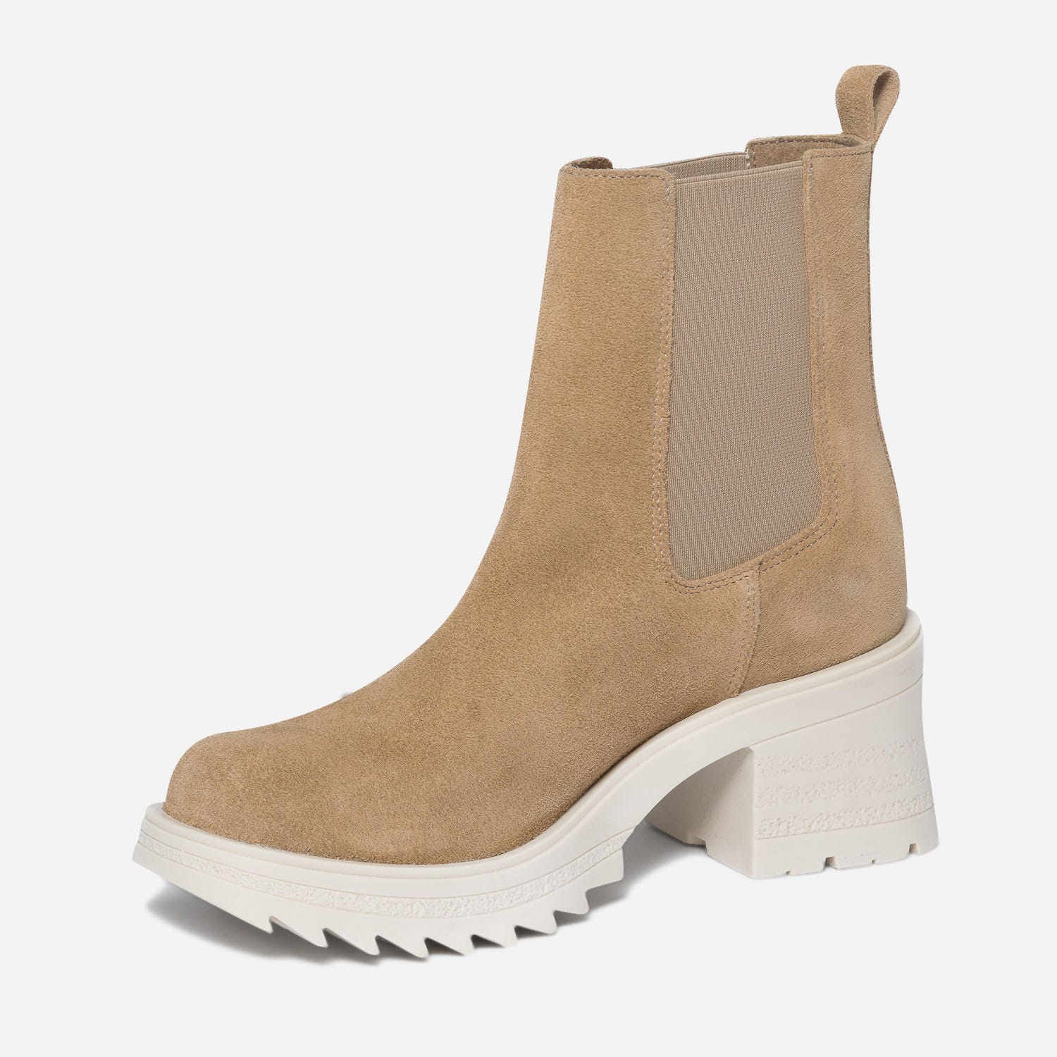 Chelsea boots TEXTO beige cuir velours