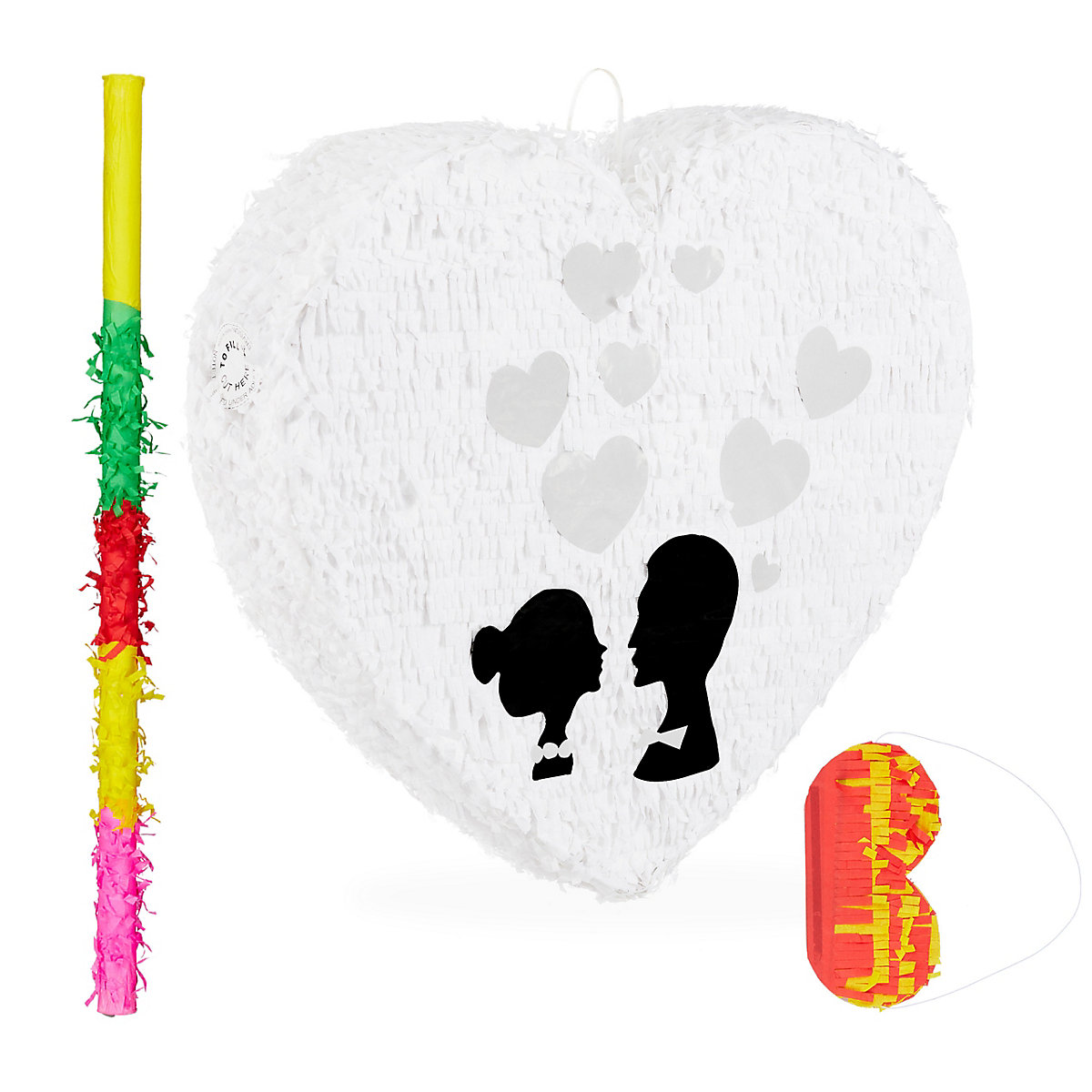 3 tlg. Pinata Set Hochzeit