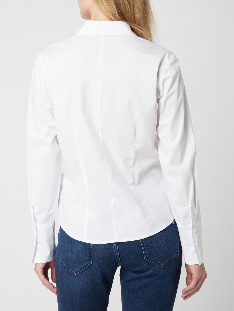 Bluse mit Stretch-Anteil in weiß