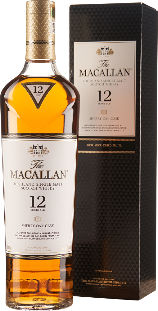 The Macallan Scotch Whisky Single Malt Sherry Oak Cask 12 YO 0,7 Liter im Geschenkkarton