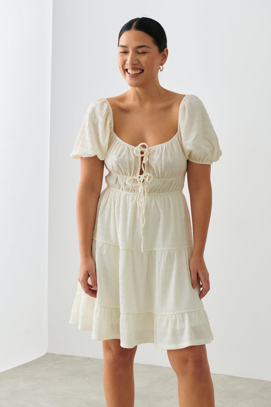 Knot detail mini dress
