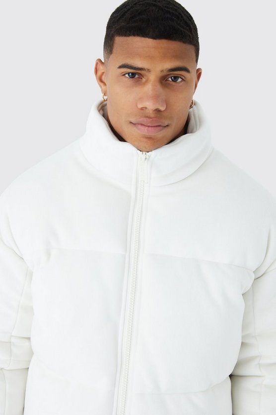 Plus Wildleder-Steppjacke mit Trichterkragen