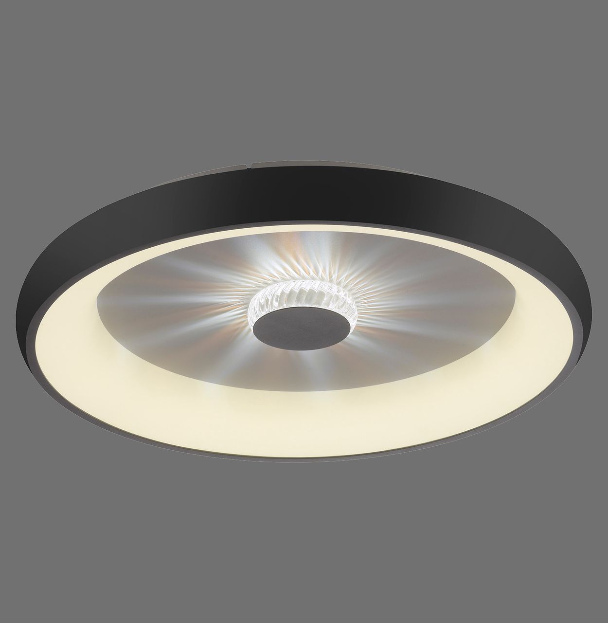 JUST LIGHT LED Deckenleuchte VERTIGO, CCT, dimmbar, Fernbedienung, Ø61,5 cm, Kristall-Effekt