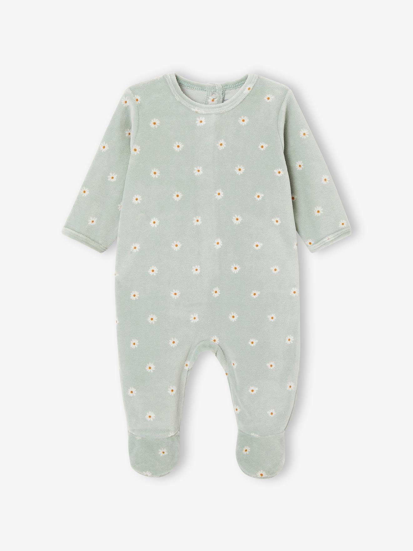 Vertbaudet 2er-Pack Baby Samt-Strampler Oeko-Tex - hellgelb