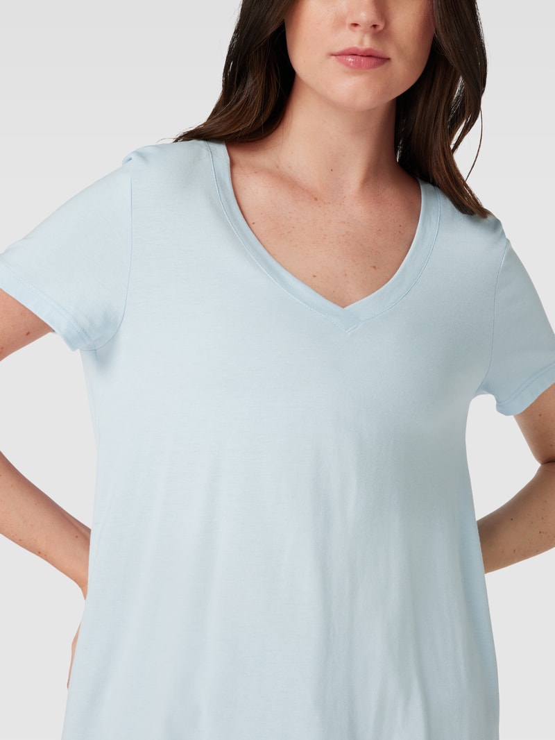 Pyjama-Oberteil mit V-Ausschnitt Modell 'Sleep&Lounge' in hellblau