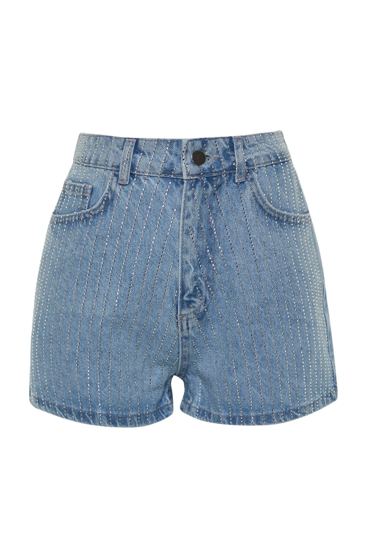 Trendyol Collection  Shorts - Blau - Hoher Bund