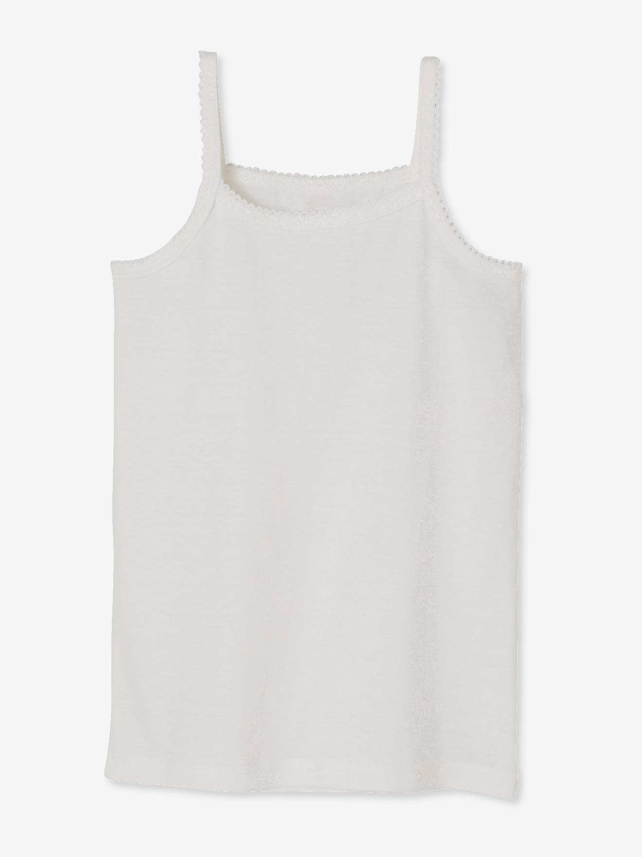Lot de 4 débardeurs fille BASICS blanc