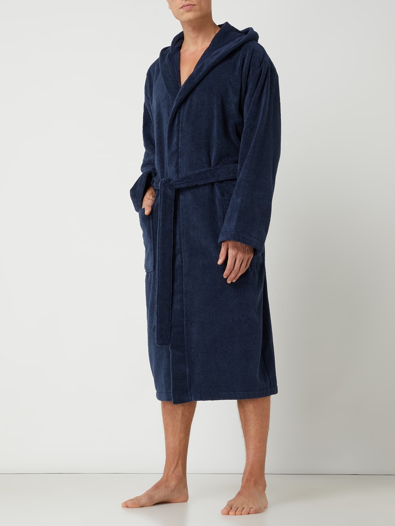 Bademantel aus Frottee in marineblau