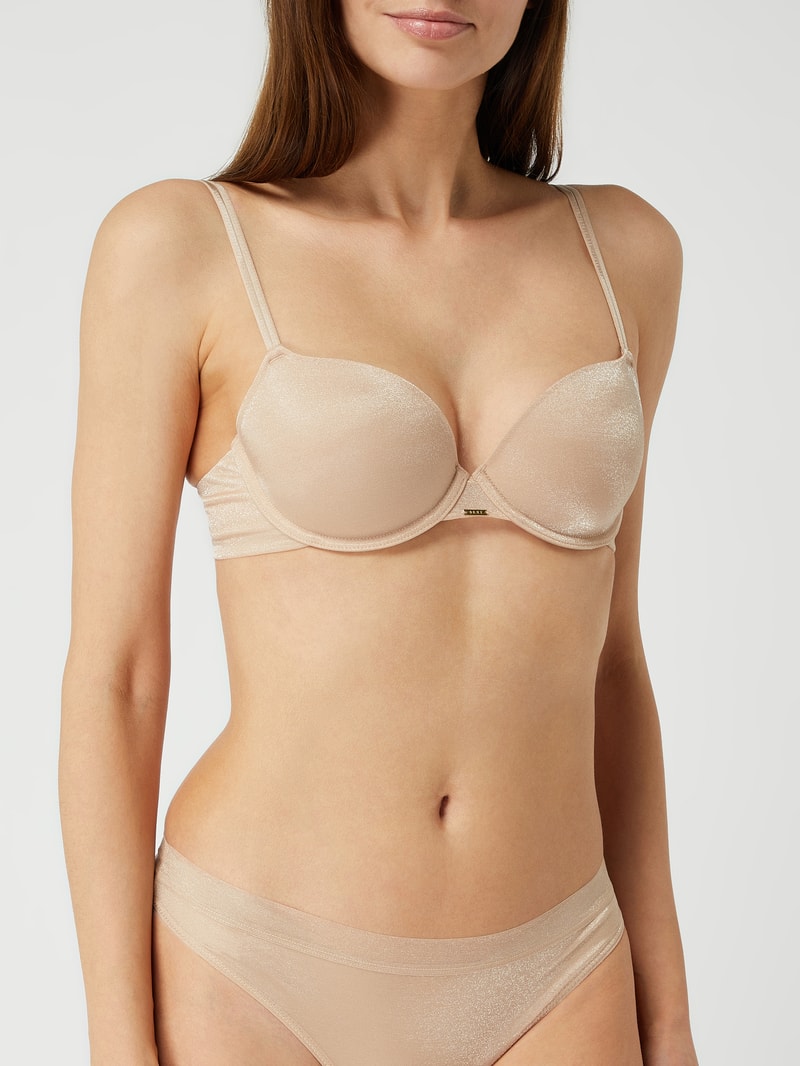 Bügel-BH mit Effektgarn in beige
