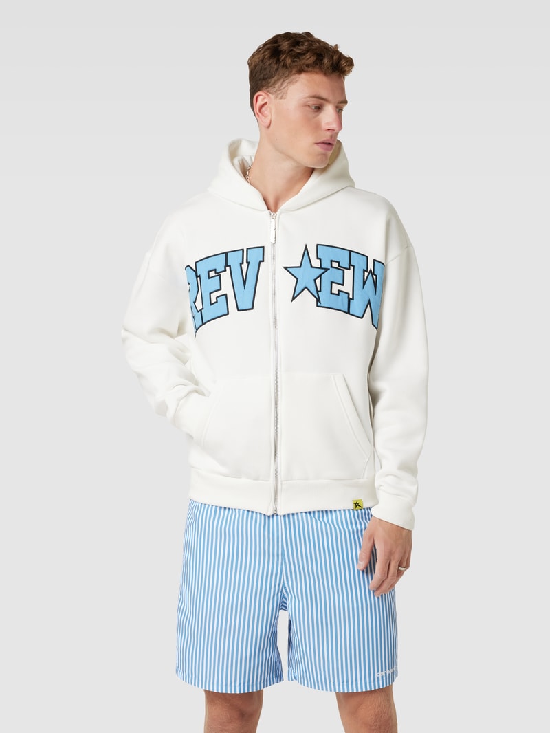 Sweatjacke mit Kapuze in weiß